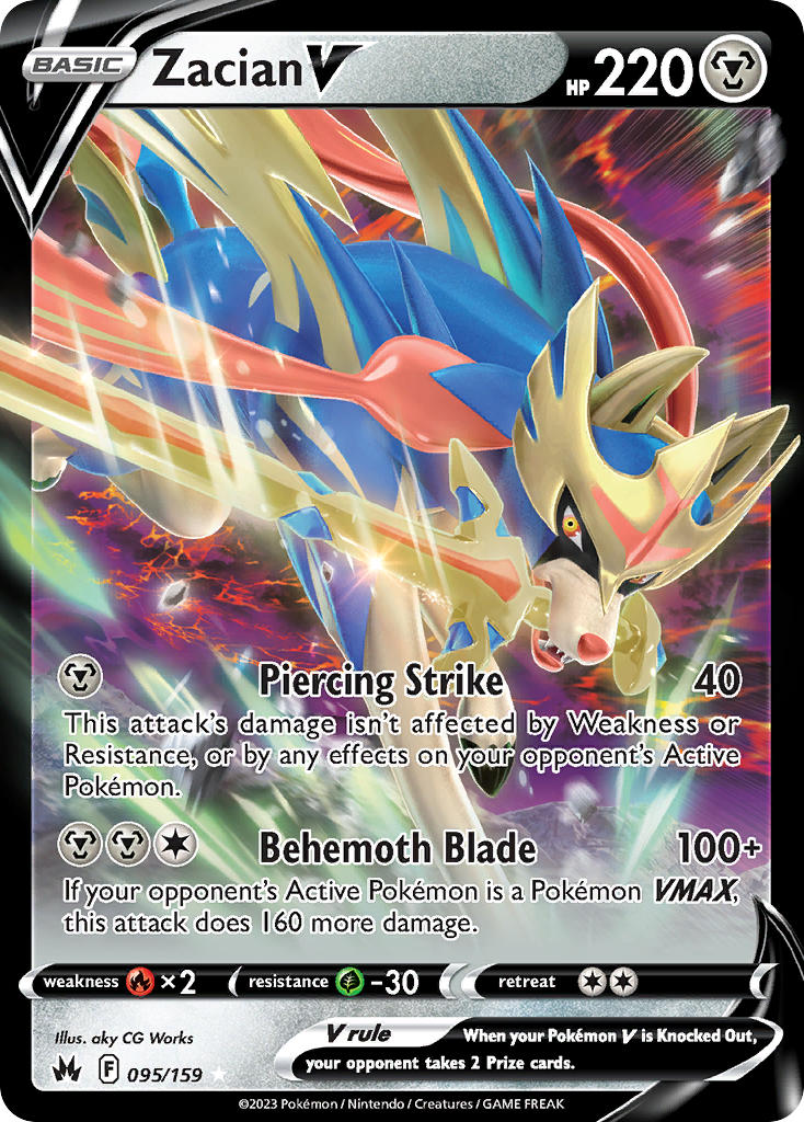 Pokemon TCG Sword & Shield - Crown Zenith Single Card Zacian V 095/159 Kings of Collectibles Pokemon TCG Sword & Shield - Crown Zenith Single Card Zacian V 095/159 Kings of Collectibles