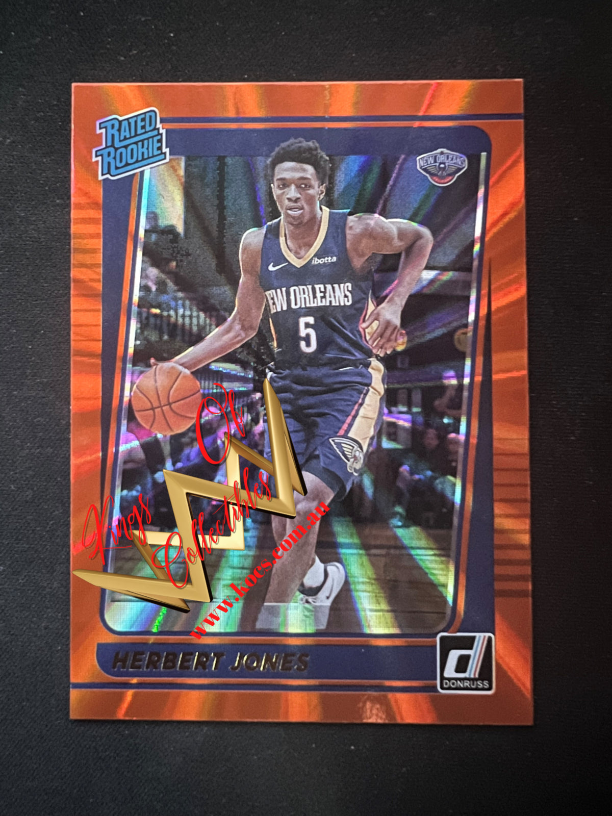 NBA Panini Donruss 2021-22 RC Card 207 Herbert Jones - New Orleans Pelicans (Orange Laser)