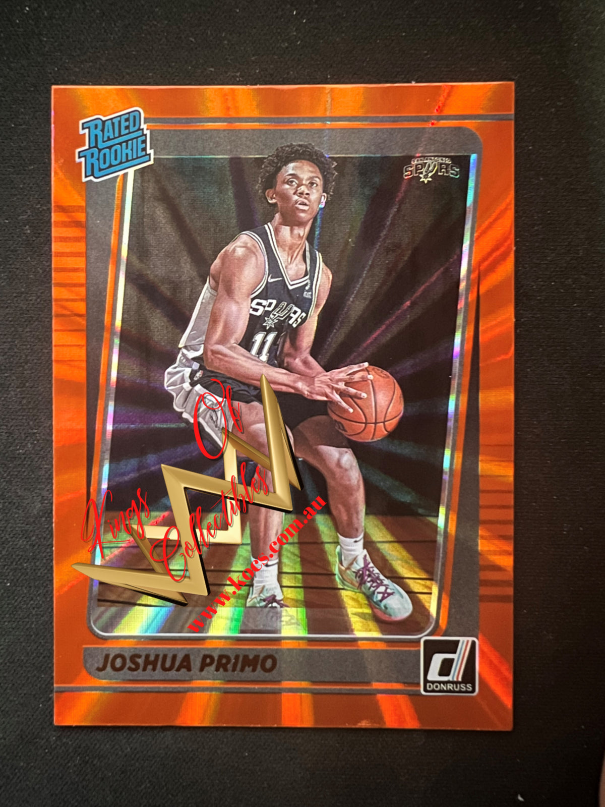 NBA Panini Donruss 2021-22 RC Card 212 Joshua Primo - San Antonio Spurs (Orange Laser)