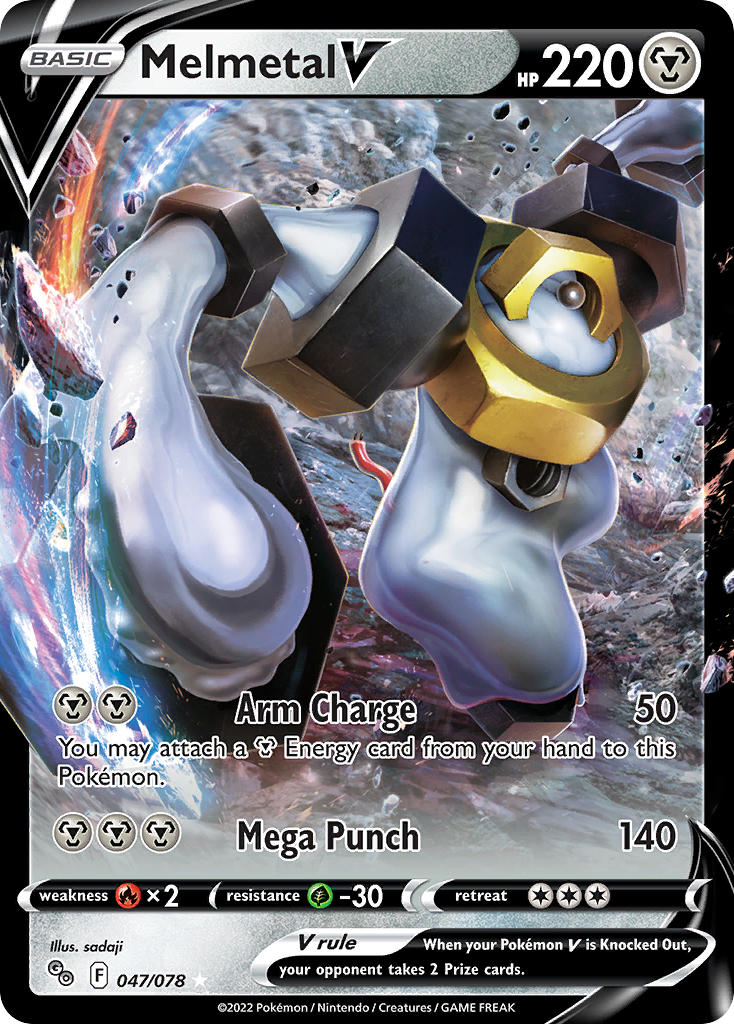 Pokemon TCG Sword & Shield - Pokemon GO Single Card 047/078   Melmetal V 