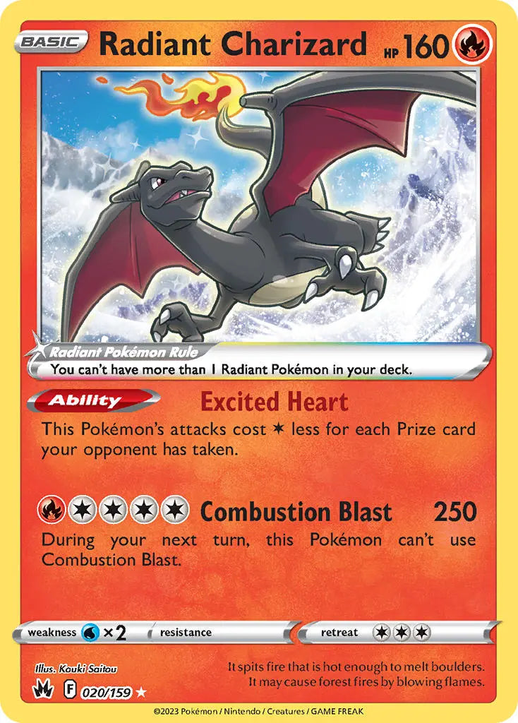 Pokemon TCG Sword & Shield - Crown Zenith Single Card Radiant Charizard 020/159