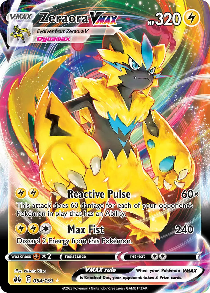 Pokemon TCG Sword & Shield - Crown Zenith Single Card Zeraora VMax 054/159