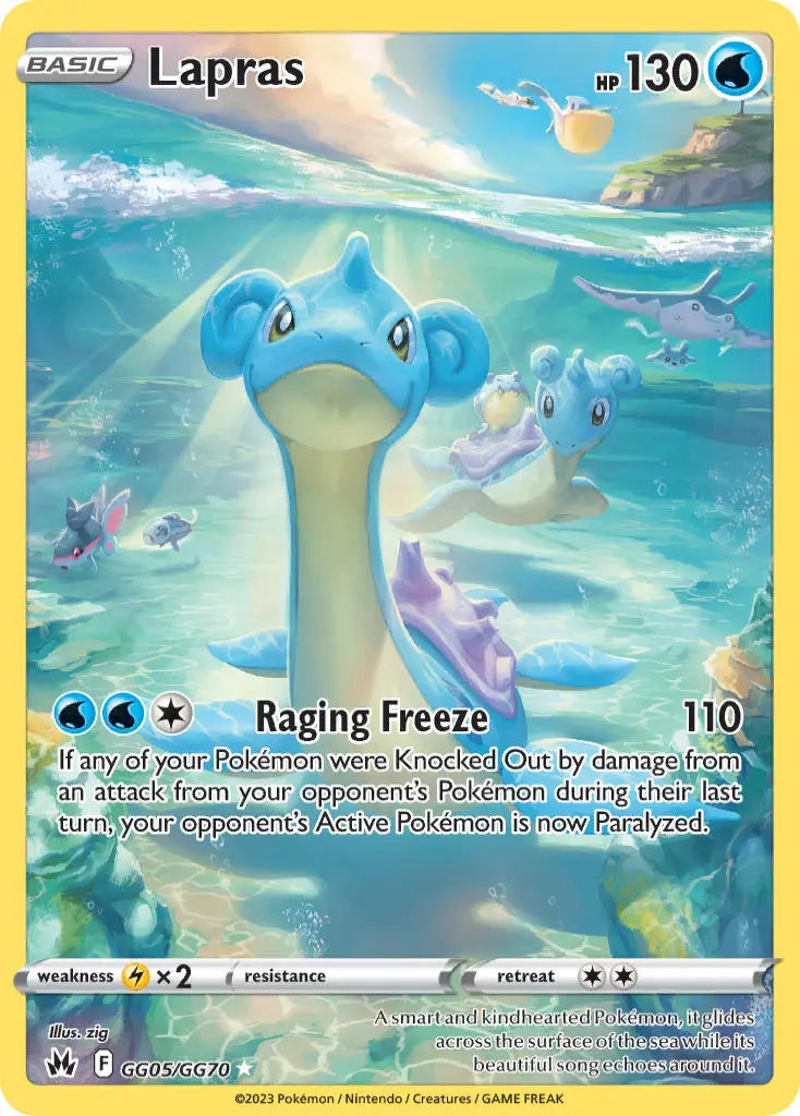 Pokemon TCG Sword & Shield - Crown Zenith Single Card Lapras GG05/GG70