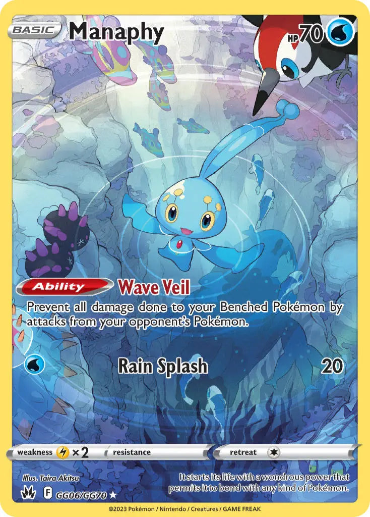 Pokemon TCG Sword & Shield - Crown Zenith Single Card Manaphy GG06/GG70