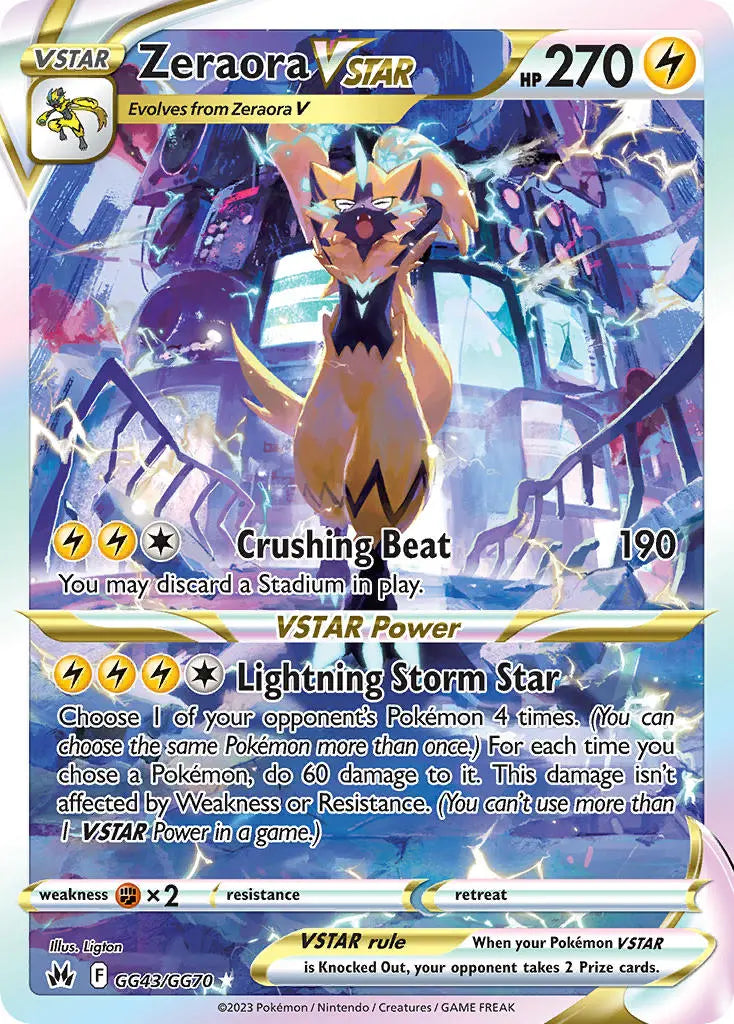 Pokemon TCG Sword & Shield - Crown Zenith Single Card Zeraora VStar GG43/GG70