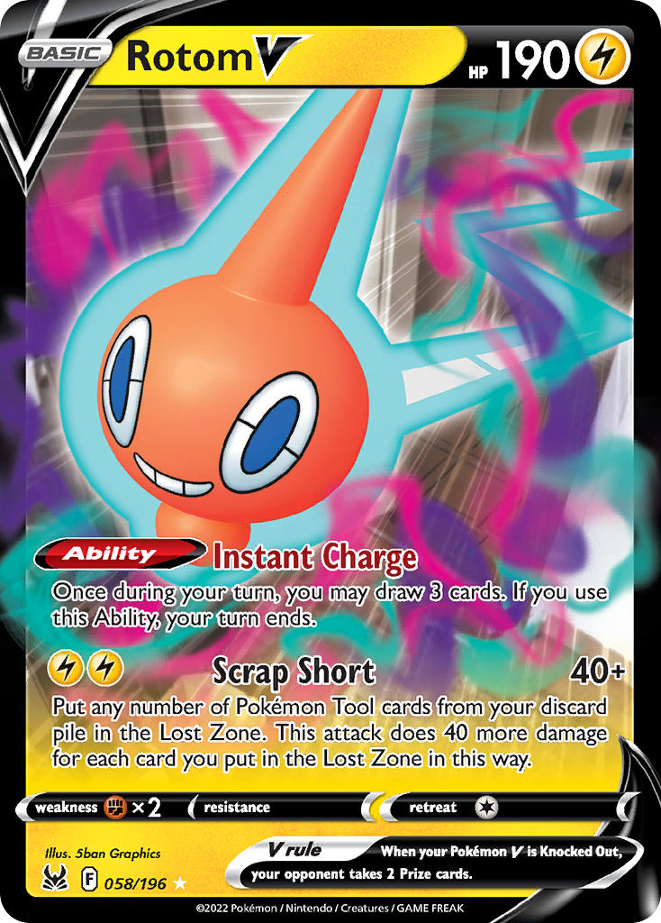 Pokemon TCG Sword & Shield - Lost Origins Single Card  058/196 Rotom V