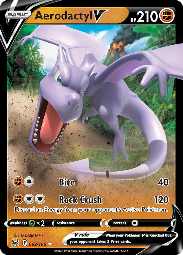 Pokemon TCG Sword & Shield - Lost Origins Single Card  092/196 Aerodactyl V