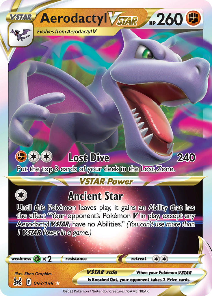 Pokemon TCG Sword & Shield - Lost Origins Single Card  093/196 Aerodactyl VSTAR