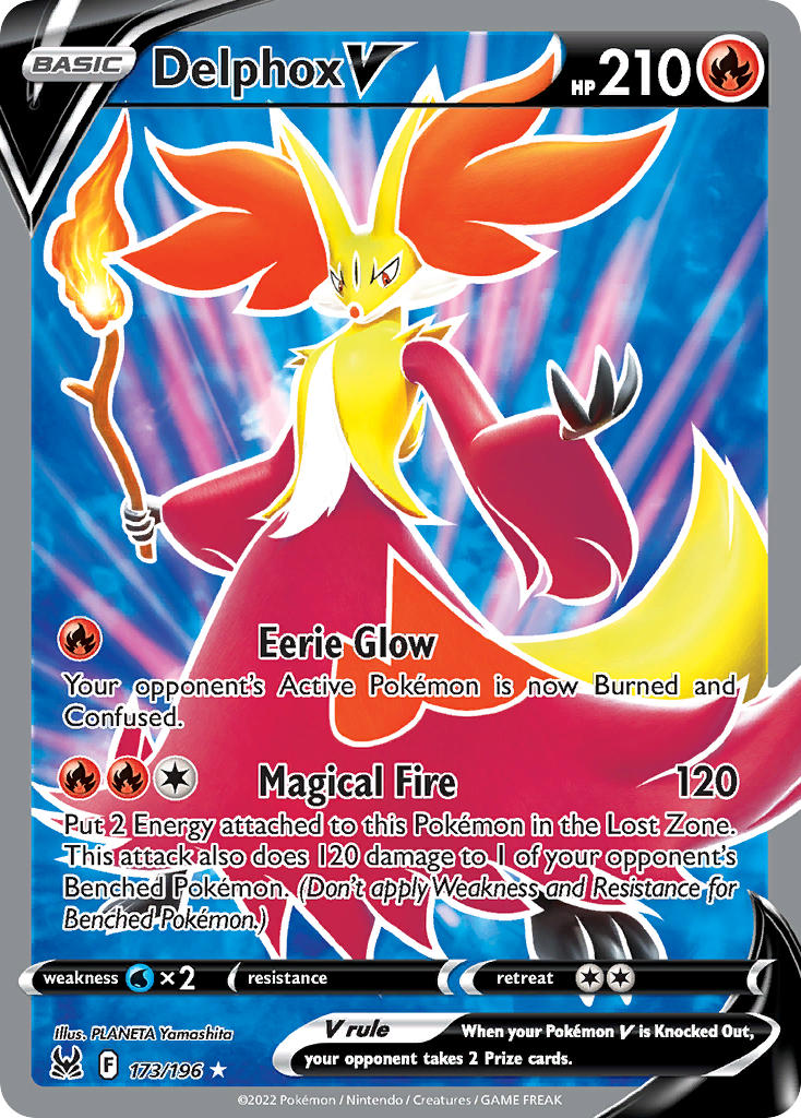 Pokemon TCG Sword & Shield - Lost Origins Single Card  173/196 Delphox V Full Art