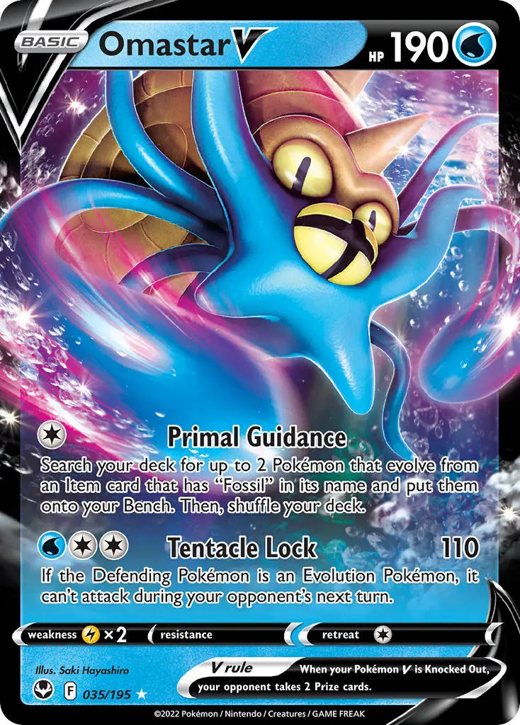 Pokemon TCG Sword & Shield - Silver Tempest Single Card 035/195 Omastar V