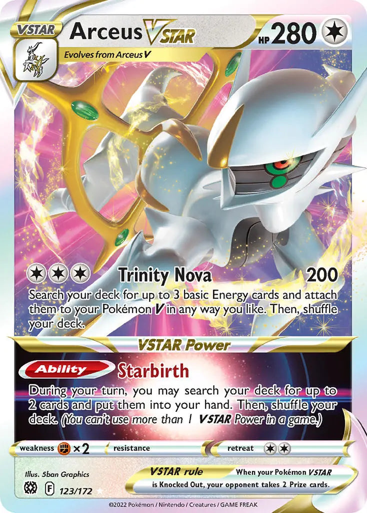 Pokemon TCG Sword & Shield - Brilliant Stars Single Card 123/172 Arceus V Star