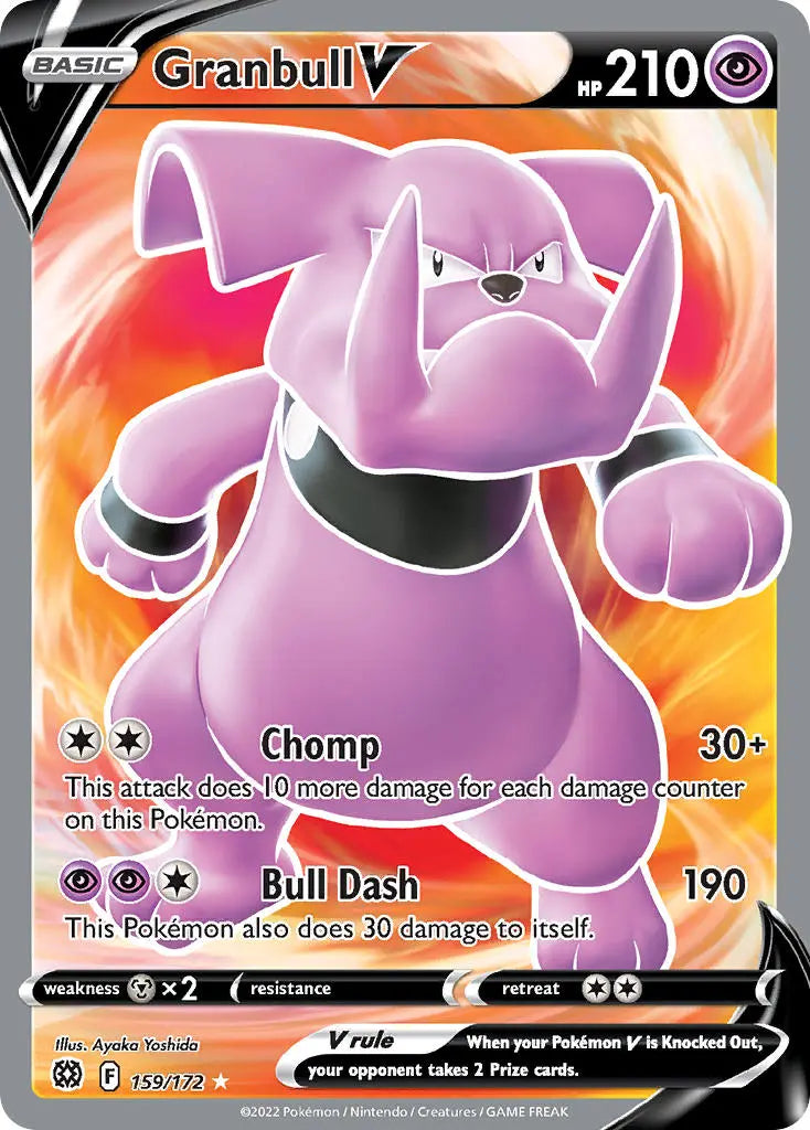 Pokemon TCG Sword & Shield - Brilliant Stars Single Card 159/172 Granbull V Full Art